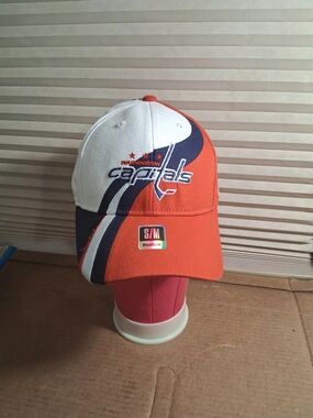 Washington Capitals Reebok MLB-Style Hat - White, Navy & Red- Fitted Embroidered